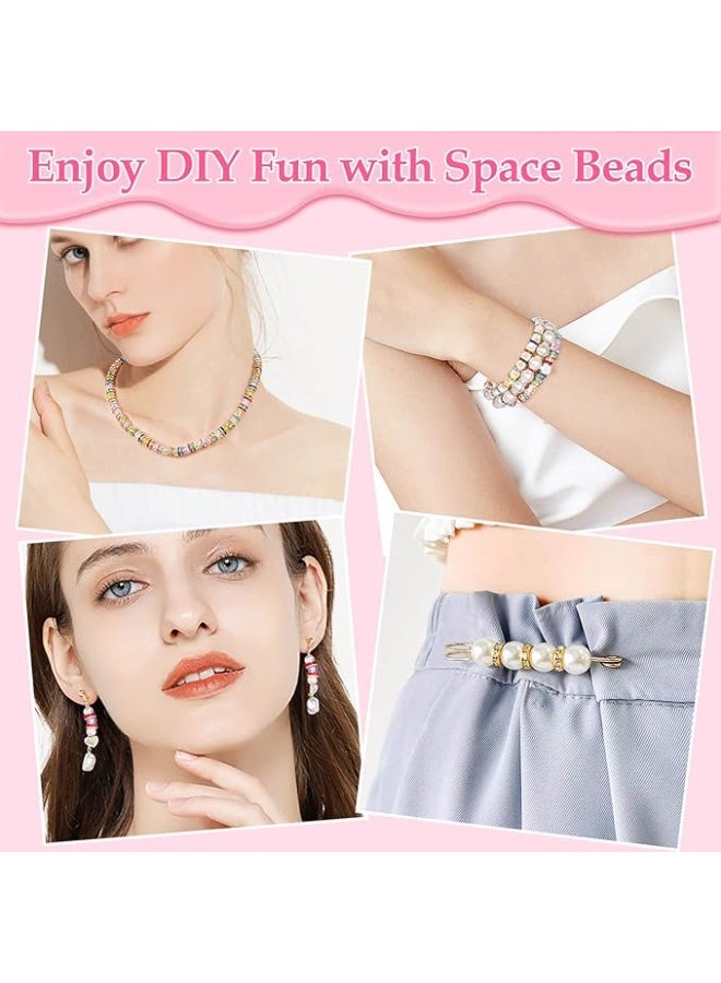 Capstro 900PCS Rhinestone Spacer Bead Set – 8mm Crystal Rondelle Beads in 15 Colors for DIY Jewelry Making, Bracelet Crafting & Art Projects – Sparkling Mixed-Color Craft Beads - Image 5